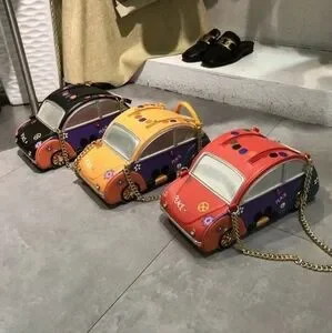 Bags | Cartoon Car Shaped Bag Creative Chain Shoulder Bag Funny ...